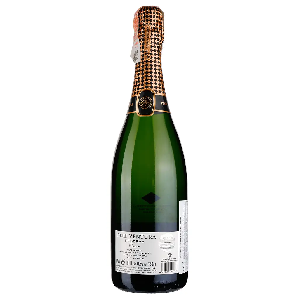 Игристое вино Pere Ventura Cava Brut Primer Reserva, белое, брют, 11,5%, 0,75 л - фото 2