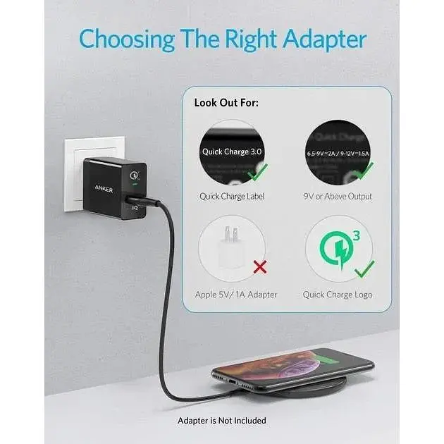 Беспроводное зарядное устройство для Anker 313 Wireless Charger (Pad) Qi 10W Black - фото 3
