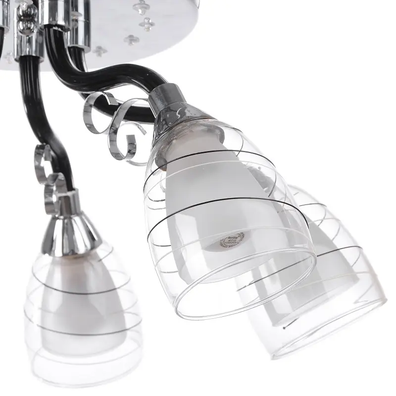 Люстра потолочная Brille с подсветкой LED E14 40W CH (LK-512S/5) - фото 5