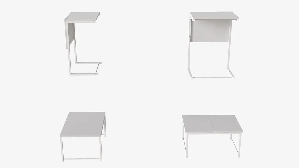 Стіл журнальний приставний Террі Комбо Ferrum-decor 345x662x440 Білий метал ДСП Білий 16 мм (FRD-105143) - фото 8
