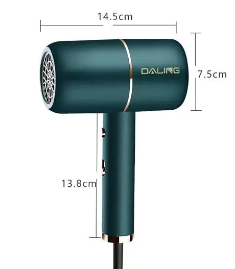 Фен для сушки волос Daling DL-3022 сложный легкий дорожный 1400 Вт - фото 4