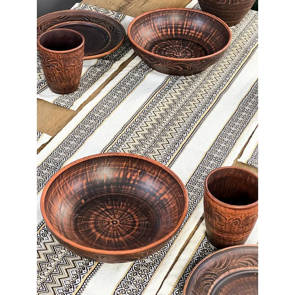 Комплект Різдвяний лляний з українським орнаментом Рандеву-2 Ранер 140х30 см + серветки 30х40 см 3 шт. - фото 5