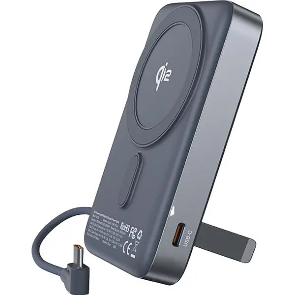 Зовнішній акумулятор Choetech Magnetic Wireless B758 10000mAh 35W Grey [156581] - фото 2