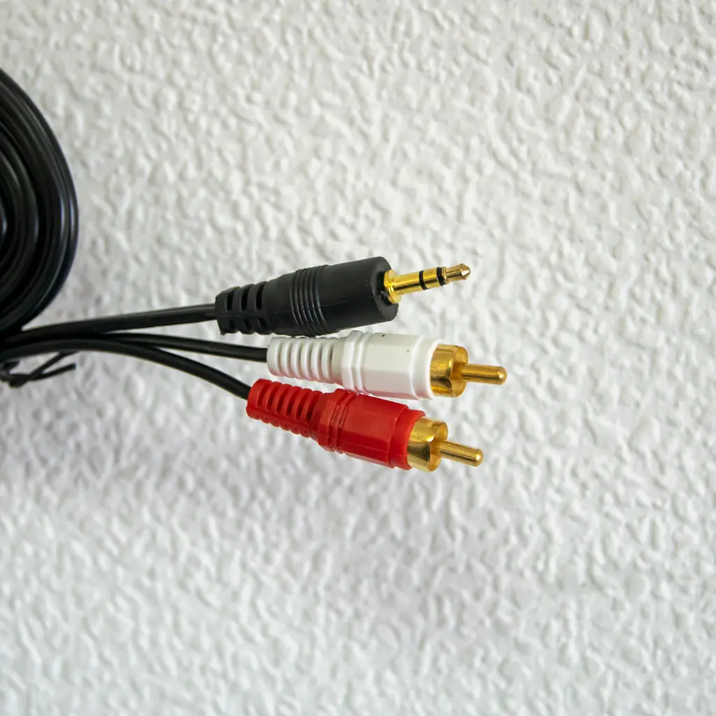 Кабель аудіо Good 3015 AUX 3.5 мм на 2 RCA тюльпани, 1.3 м, чорний - фото 3