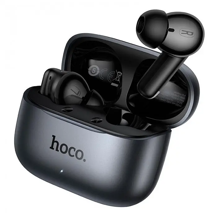 Беспроводные наушники вкладыши Bluetooth Hoco EQ27 Fun с зарядным кейсом Тёмно-серые - фото 2