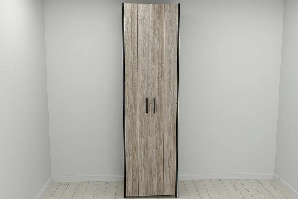 Шафа Гардероб Уні секція 7 серії Конект Ferrum-decor 220x60x50см Чорний метал ДСП Дуб Сонома Трюфель 16 мм (FRD-104562) - фото 8