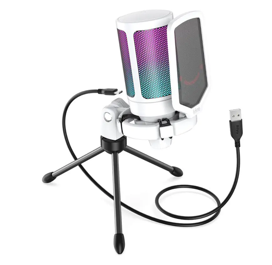 Мікрофон конденсаторний Fifine A6V-W Ampli Game RGB USB White - фото 2