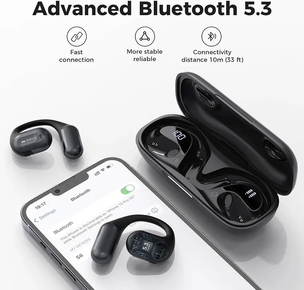 Відкриті Bluetooth-навушники BNARQP 5.3 зі стереозвуком для спорту - фото 5