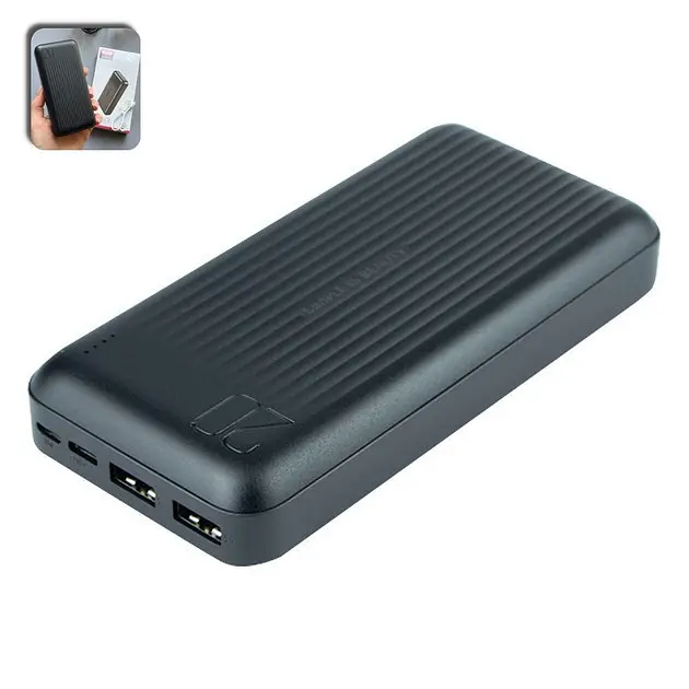 Портативний акумулятор XO PB302 20000 mAh чорний - фото 4