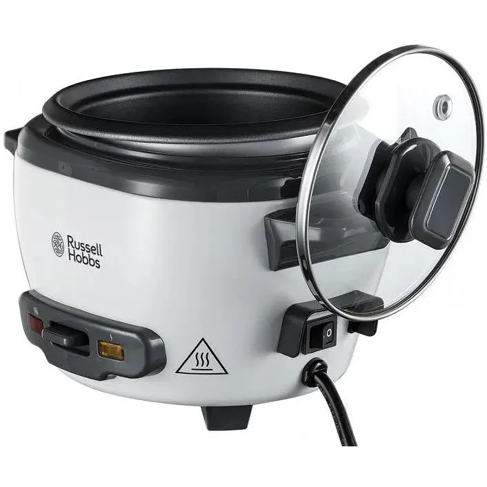 Рисоварка Russell Hobbs 200Вт, чаша 0.7л, механічне керування, знімна кришка, чорно-біла - фото 3