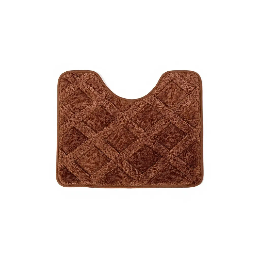 Набір килимків у ванну кімнату Elegant Lines 2 штуки 40*50 / 50*80 см бавовняних коричневий Colorful Home 534-26-40BR - фото 3