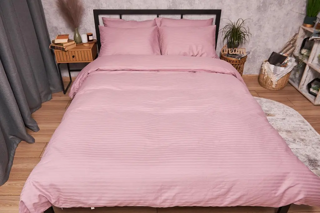 Комплект постільної білизни Moon&Star Satin Stripe Stripe Candy євро 200х220 наволочки 2х50х70 - фото 4