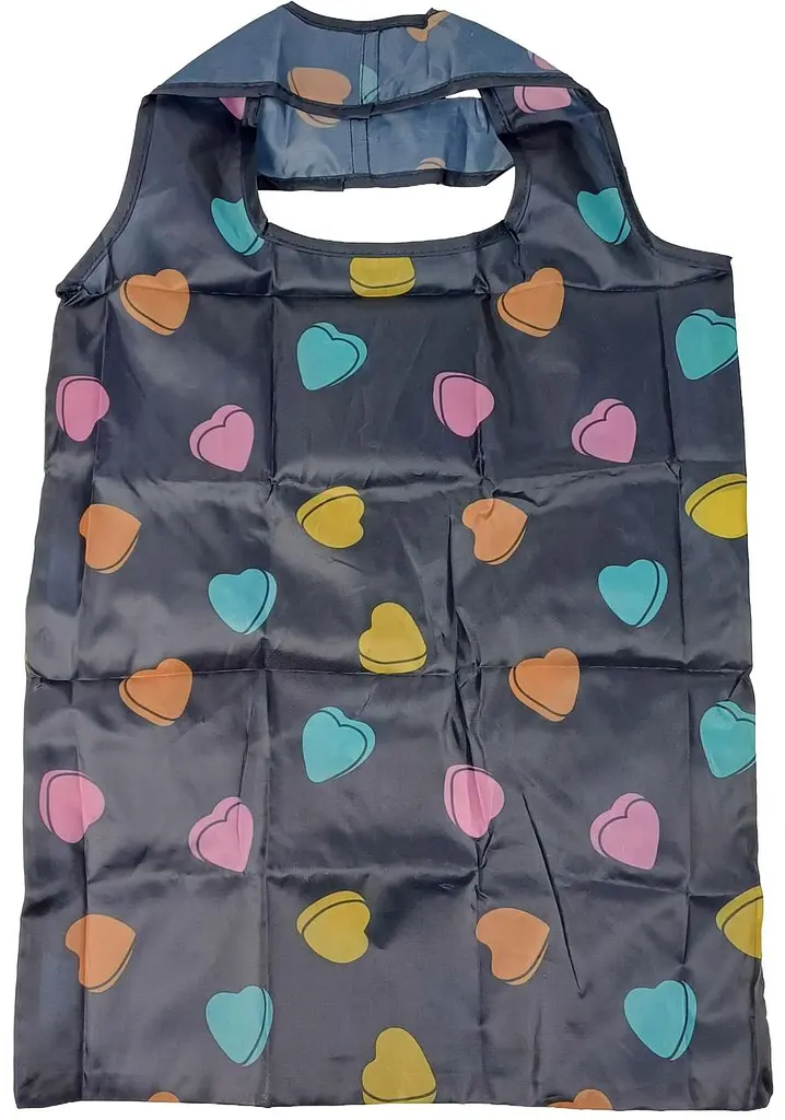 Сумка-шопер складна Hanson Faltshopper 44x38 см нейлон синя з сердечками - фото 5