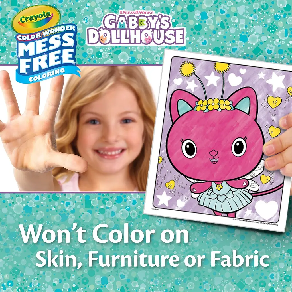 Розмальовка Crayola Color Wonder Gabby's Dollhouse 18 сторінок та 4 фломастери - фото 6