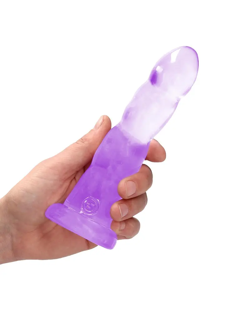 Фалоімітатор RealRock Crystal Clear 7" 18 см (фіолетовий) - фото 4