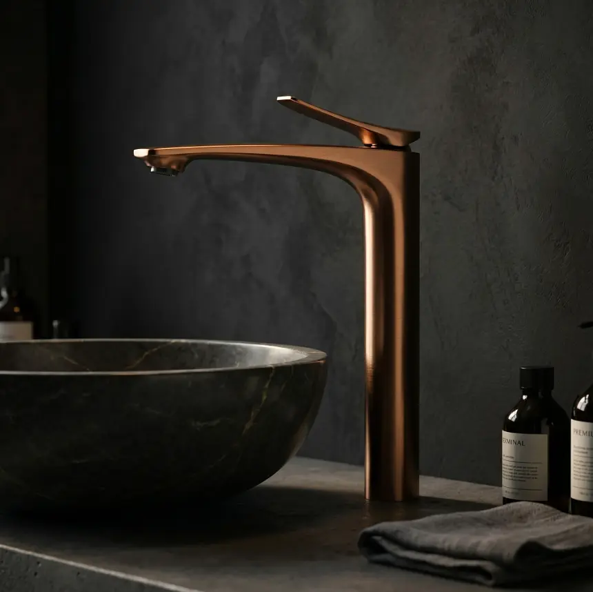 Змішувач для умивальника Rea Vision високий brushed copper REA-B6490 - фото 2