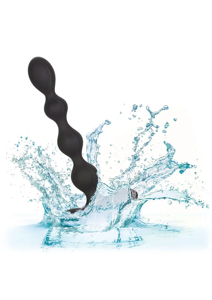 Анальні намиста з вібрацією CalExotics Eclipse Slender Beads 17.8 см (чорний) - фото 5