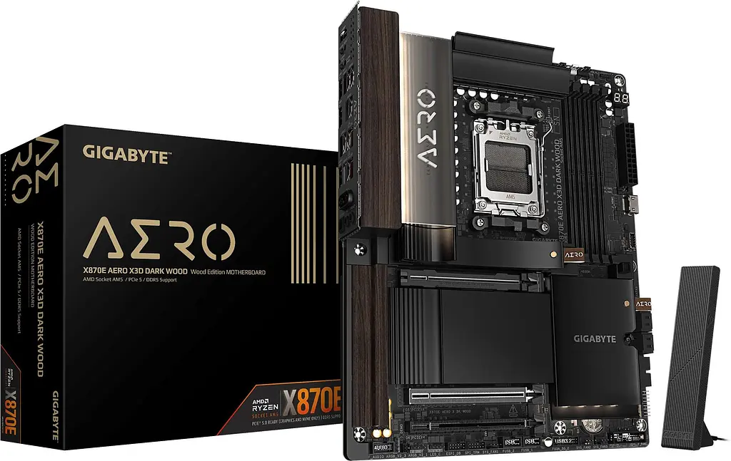 Материнська плата GIGABYTE X870E AERO X3D DARK WOOD (X870E AERO X3D DARK WOOD) (Socket AM5, AMD X870E, ATX) - фото 2