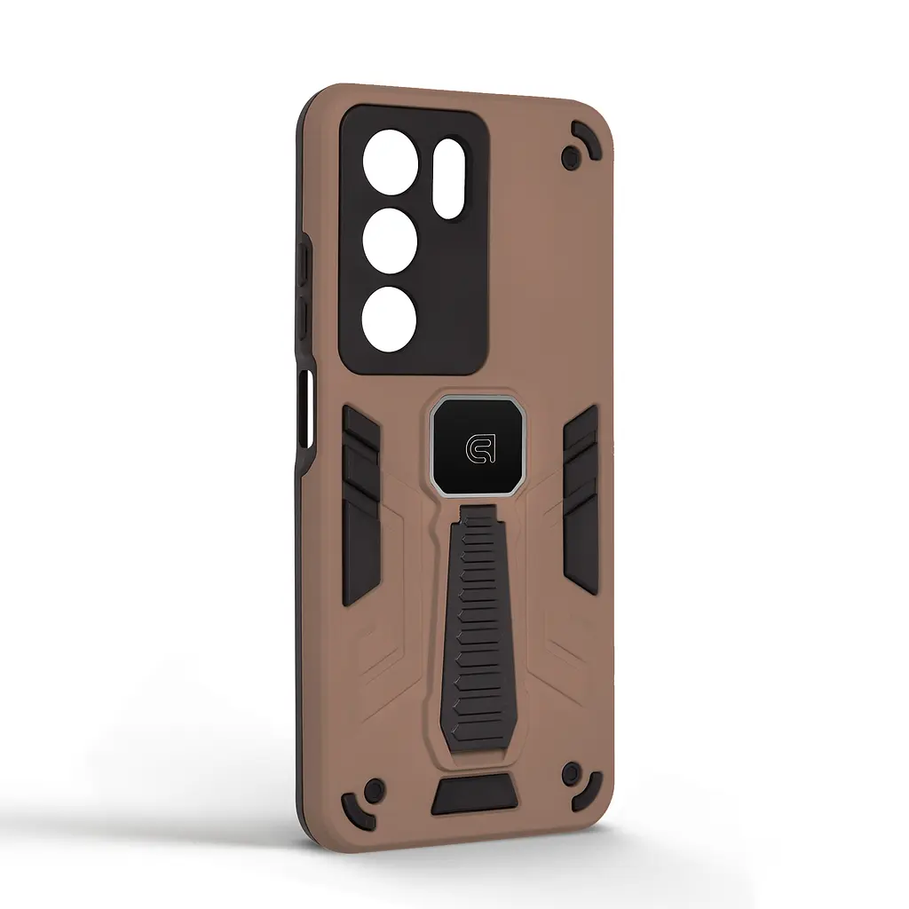 Чехол для Realme C73 5G, Proover, коричневый, с подставкой и магнитом, противоударный, ударопрочный, бронированный, панель-накладка, защита всего корпуса, термополиуретан (TPU) + поликарбонат (PC), ArmorStandart (ARM86770) - фото 2