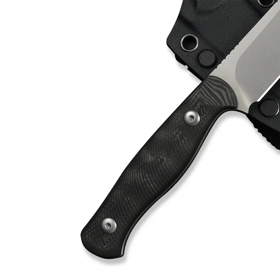Ніж фіксований туристичний Weknife Notchline, (8.7 см) CPM S35VN /Carbon Fiber чорний з чохлом - фото 6