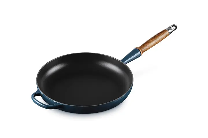 Сковорода універсальна Le Creuset Signature Wooden Handle Frying Pan 28 см синя 20258281290422 - фото 4