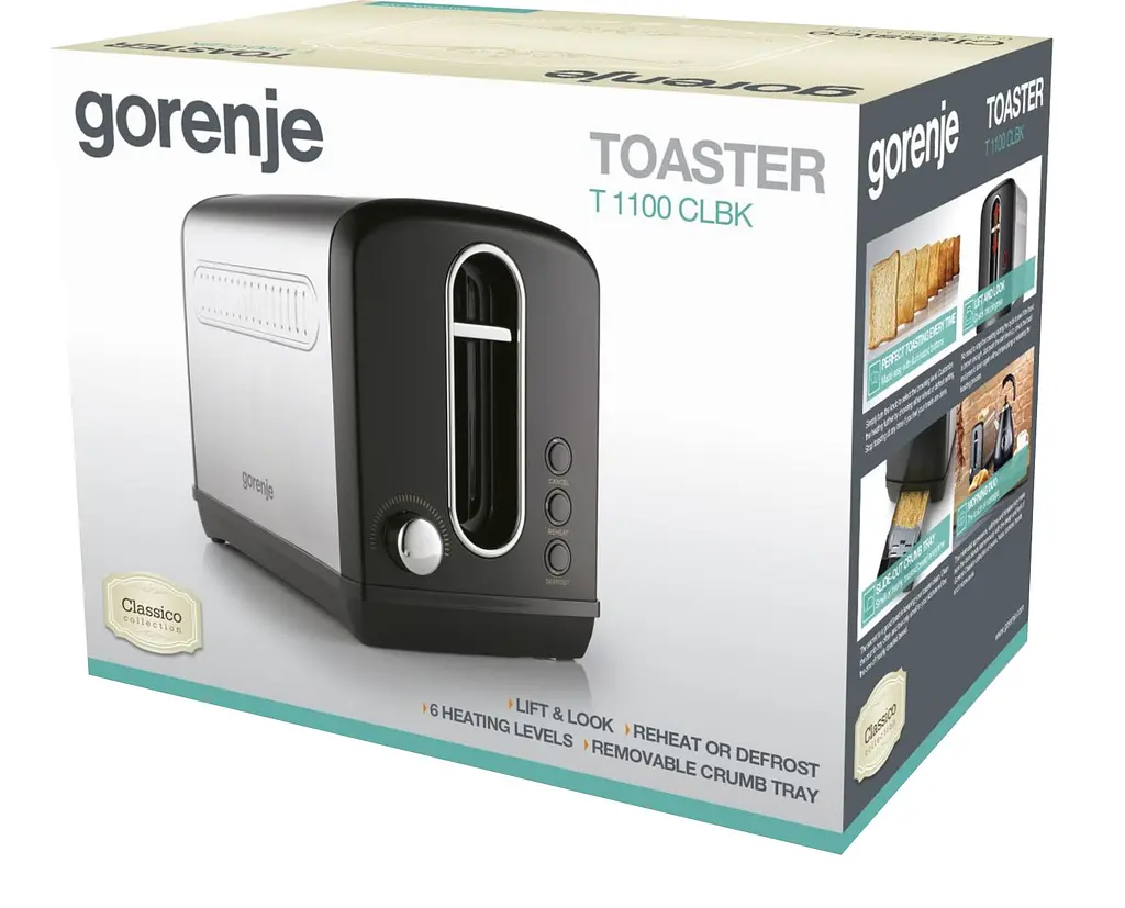 Тостер T 1100 CLBK Gorenje teh0021540 - фото 3