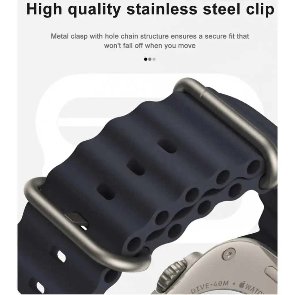 Ремешок Ocean Band для Apple Watch 42/44/45/46/49mm Charcoal Gray [114390] - фото 8