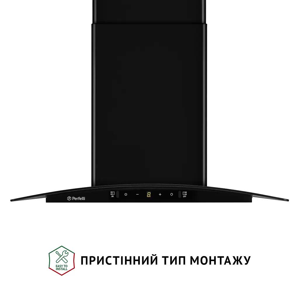 Вытяжка декоративная со стеклом PERFELLI GRASSI 6PWB NERO - фото 2