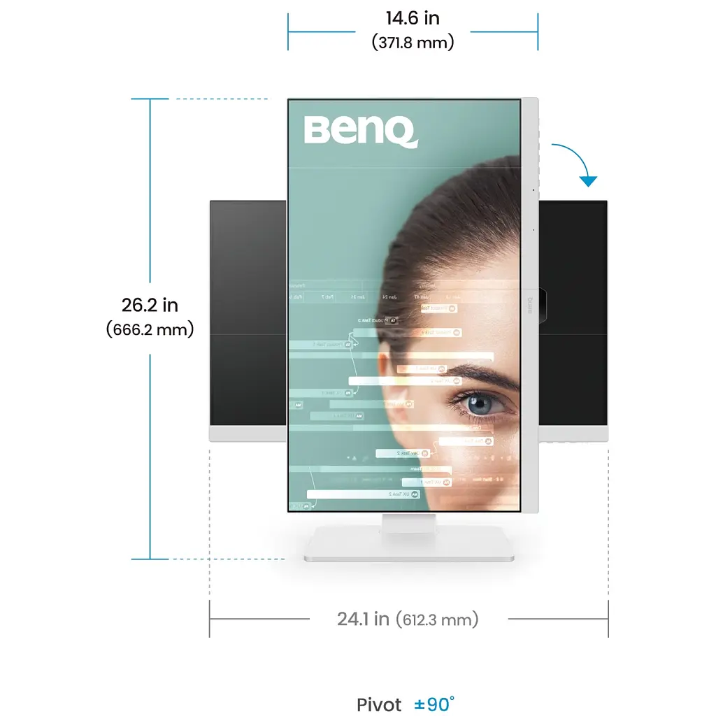 TFT 27" BenQ GW2786TC, IPS, 100hz, HDMI, DP, USB-C, колонки, білий - фото 7