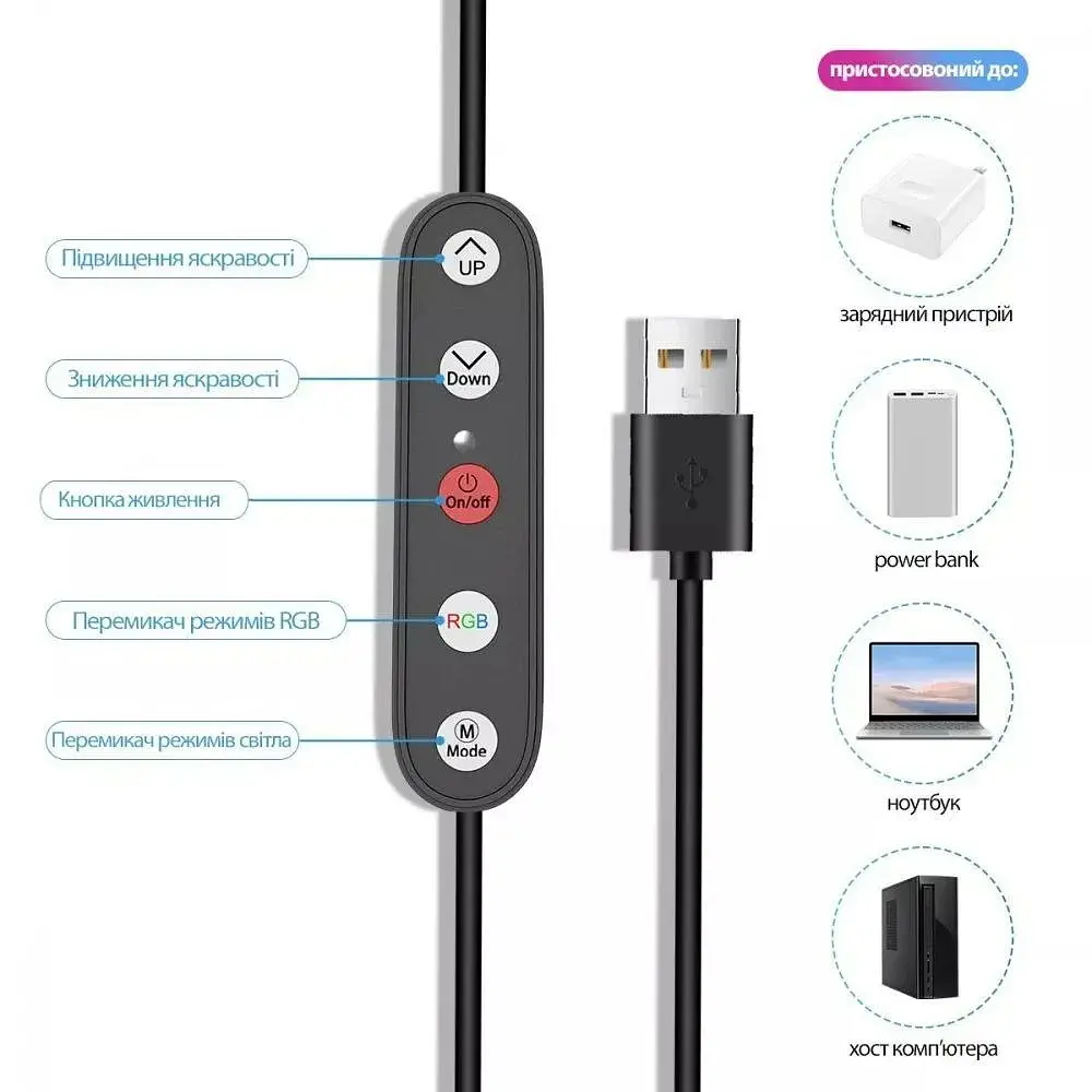 Кольцевая светодиодная лампа RGB Proove Halo 10" (PLRL10100401) - фото 4