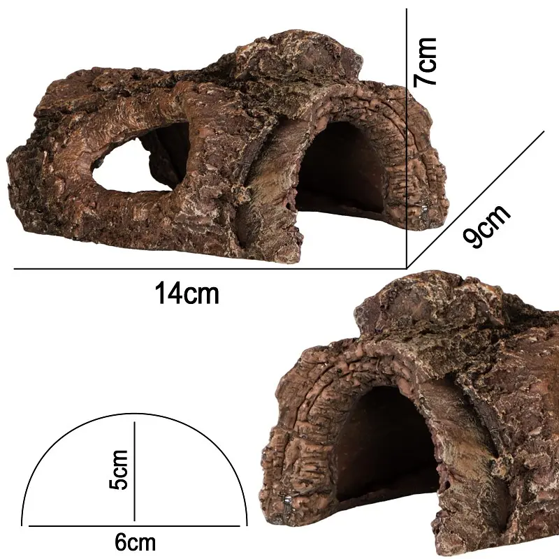 Декорація укриття Terrario Wood Cave S 14x9x7см (15108) - фото 3