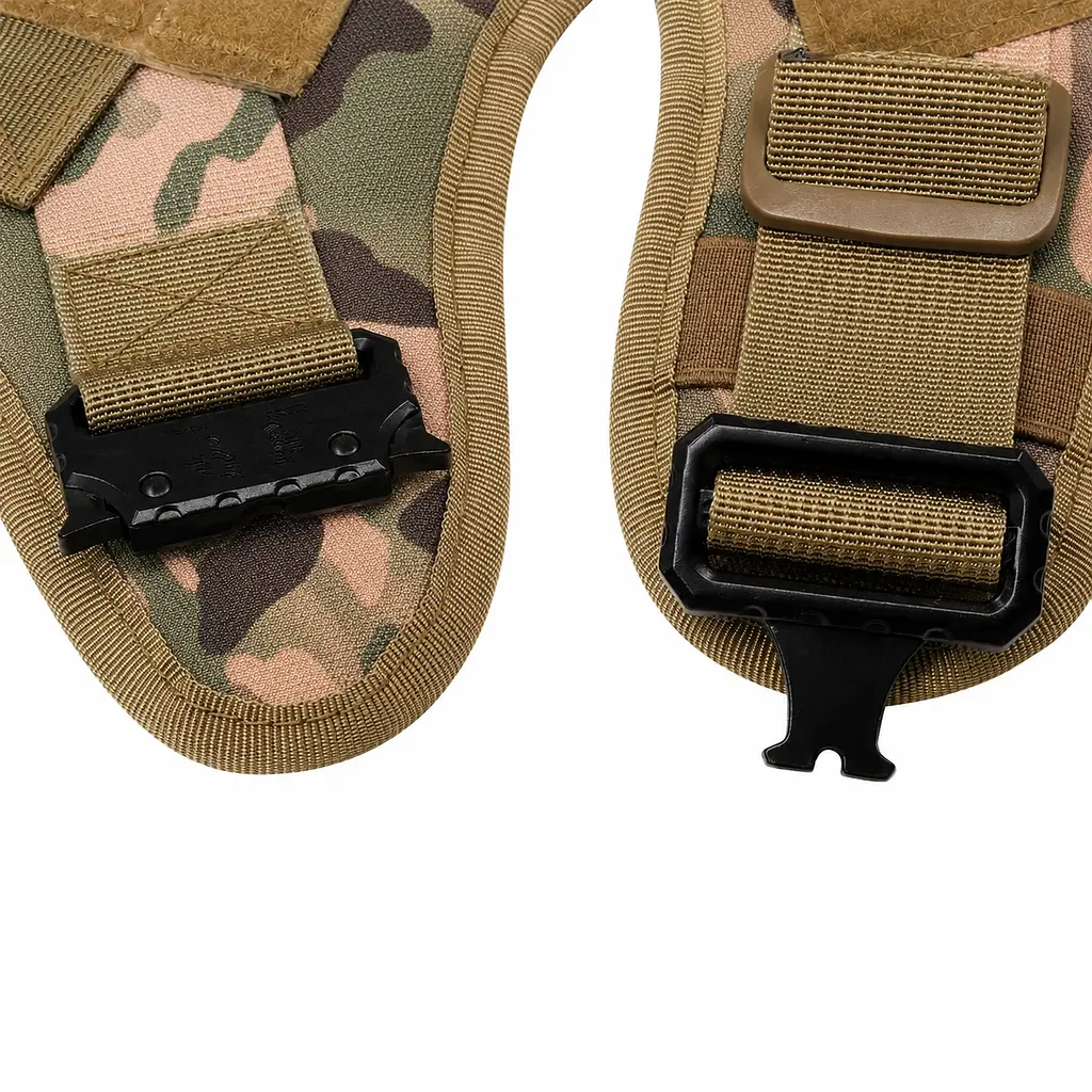 Шлейка для собак Tactical K9, металева пряжка фастекс і система MOLLE Камуфляж, L - фото 4