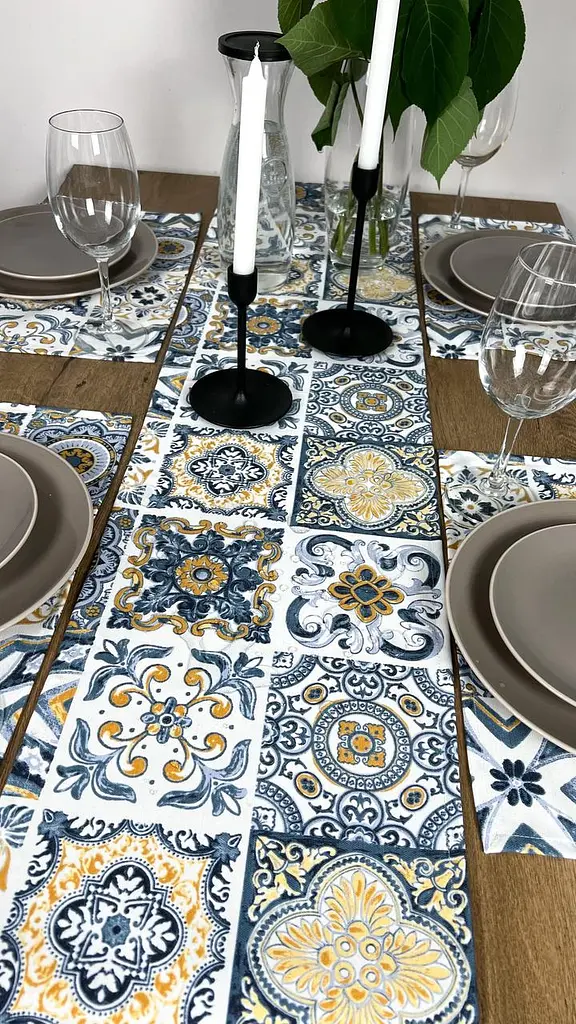 Комплект Дорожка водоотталкивающая Витраж плитка синяя 200х40 см 4 шт. - фото 7