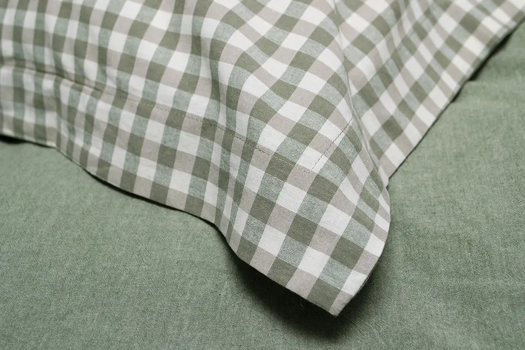 Постельное белье Lotus Home - Checked Gingham олива семейный - фото 5