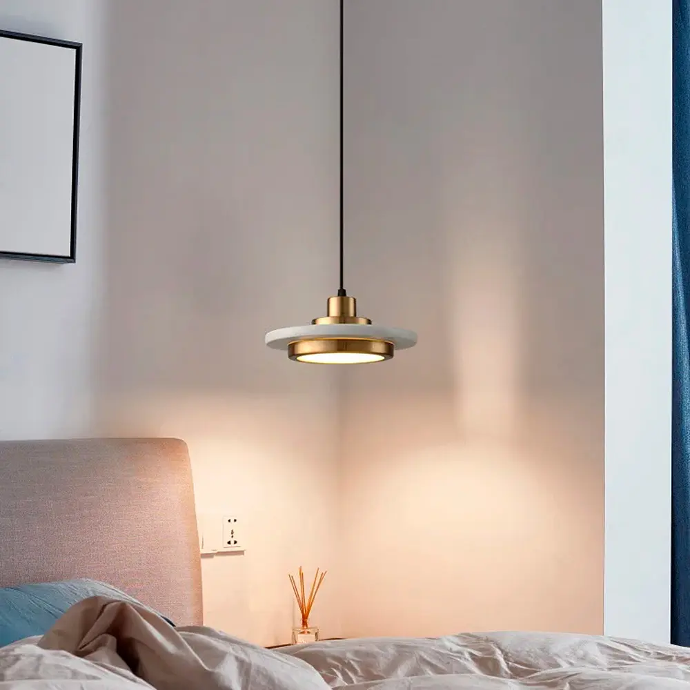 Подвес Lumina с белым мраморным плафоном LED в стиле Ар-деко | Line F | Арт. SC2/1 WT - фото 5