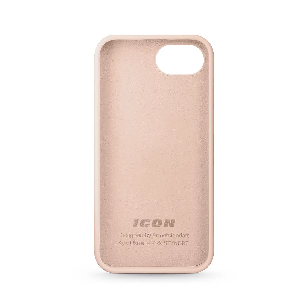 Силиконовый чехол для Apple iPhone 16e/17e, ICON2 Case, пудровый, противоударный, панель, защита всего корпуса, матовая поверхность Soft Touch, выступает над дисплеем, совместим с защитными стеклами и пленками, с микрофиброй, ArmorStandart (ARM83965) - фото 2