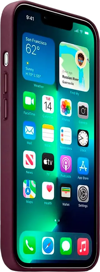 Чохол Leather Case с MagSafe для Apple iPhone 13 Pro Dark Cherry (MM1A3) [82270] - фото 4