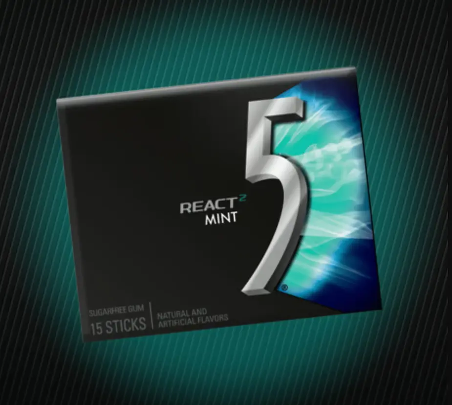 Жувальна гумка Wrigley's 5 GUM React Mint Gum Sugar Free 15 стіков - фото 2