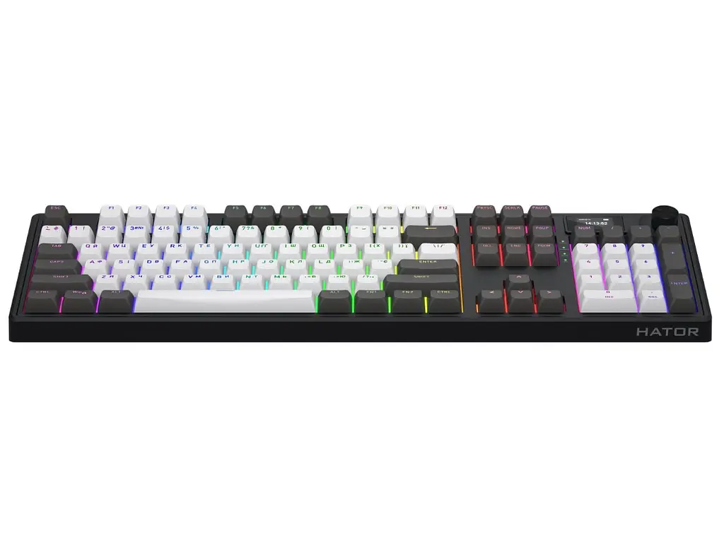 Клавіатура ігрова механічна HATOR HTK-4100-UA Wireless Skyfall 100 PRO Black-White Aurum Vanila Silent switches - фото 2