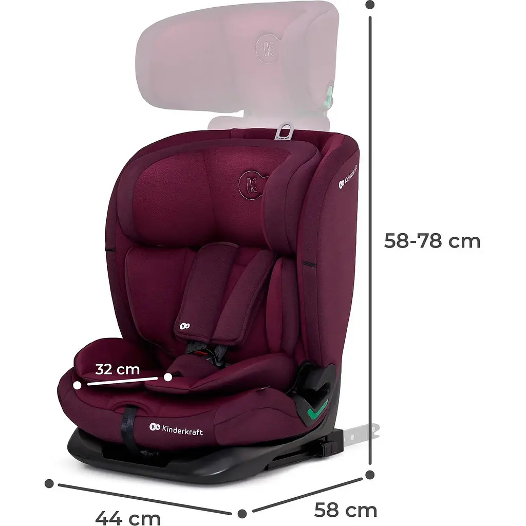 Автокресло Kinderkraft Oneto3 i-Size Cherry Pearl бордовое (KCONE300RED0000) - фото 10