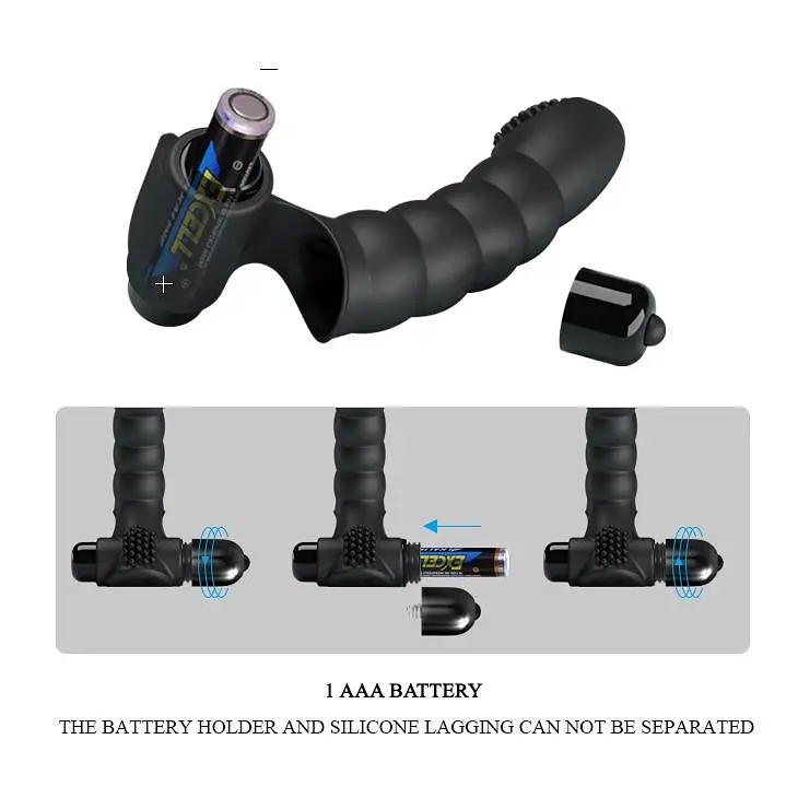 Насадка для фінгерінга Pretty Love Alexander 13 см чорний - фото 7