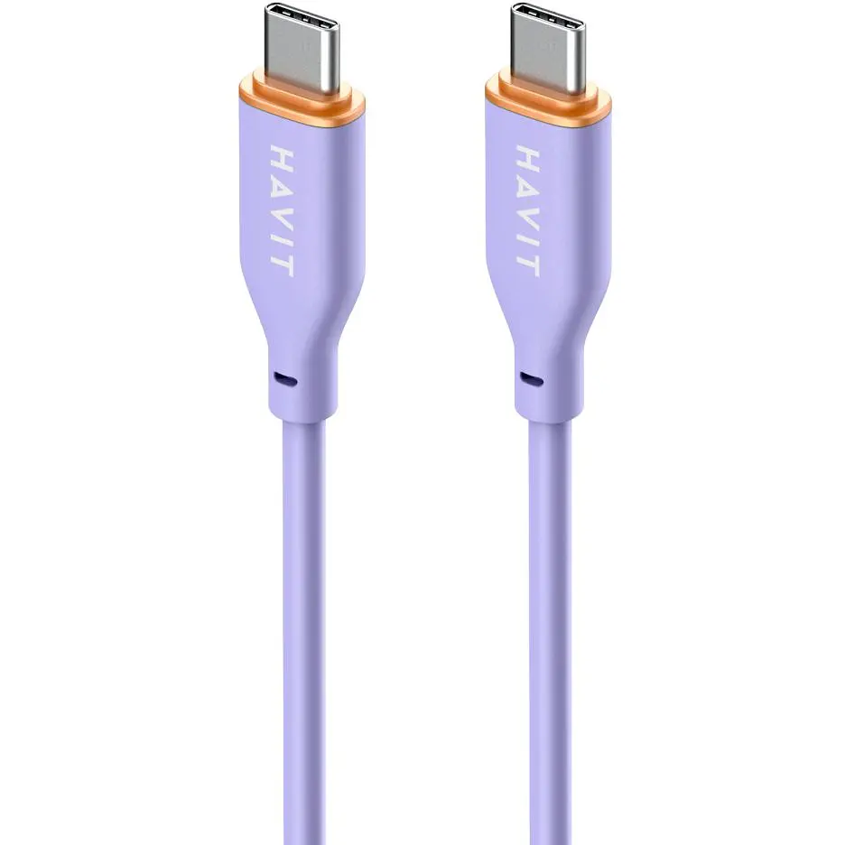 Кабель Havit HV-CB603 PD60W 3A Type-C to Type-C 1.2 м (HV-CB603) - фото 2