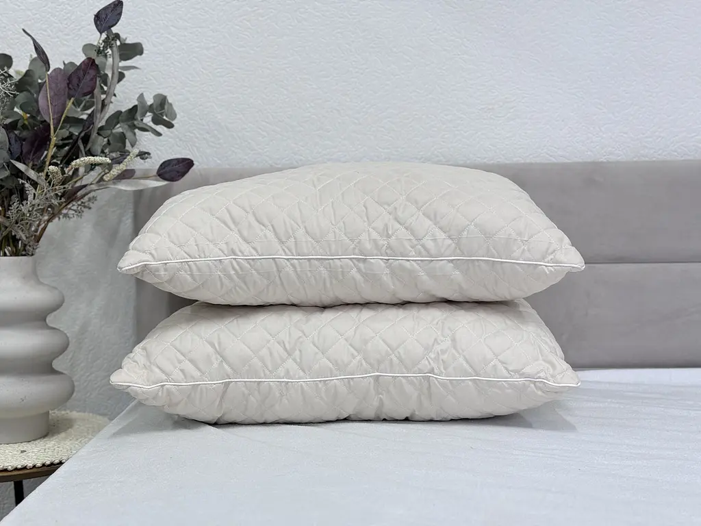 Подушка Ecotton 40х60 см антиалергенна на змійці бежева з наповнювачем холофайбер (19906) - фото 5