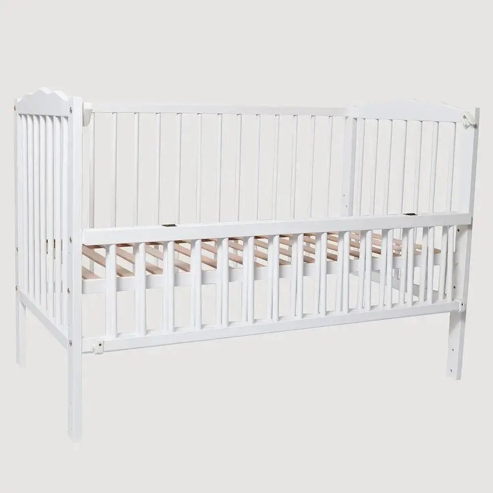 Ліжечко для немовлят з відкидним бортиком "Веселка" BabyRoom Білий - фото 4