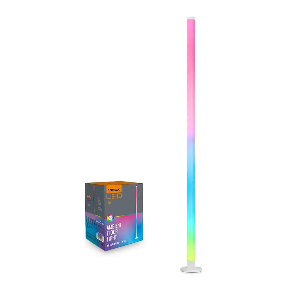 LED лампа підлогова Videx TF20, 10W RGB біла (27949-000)
