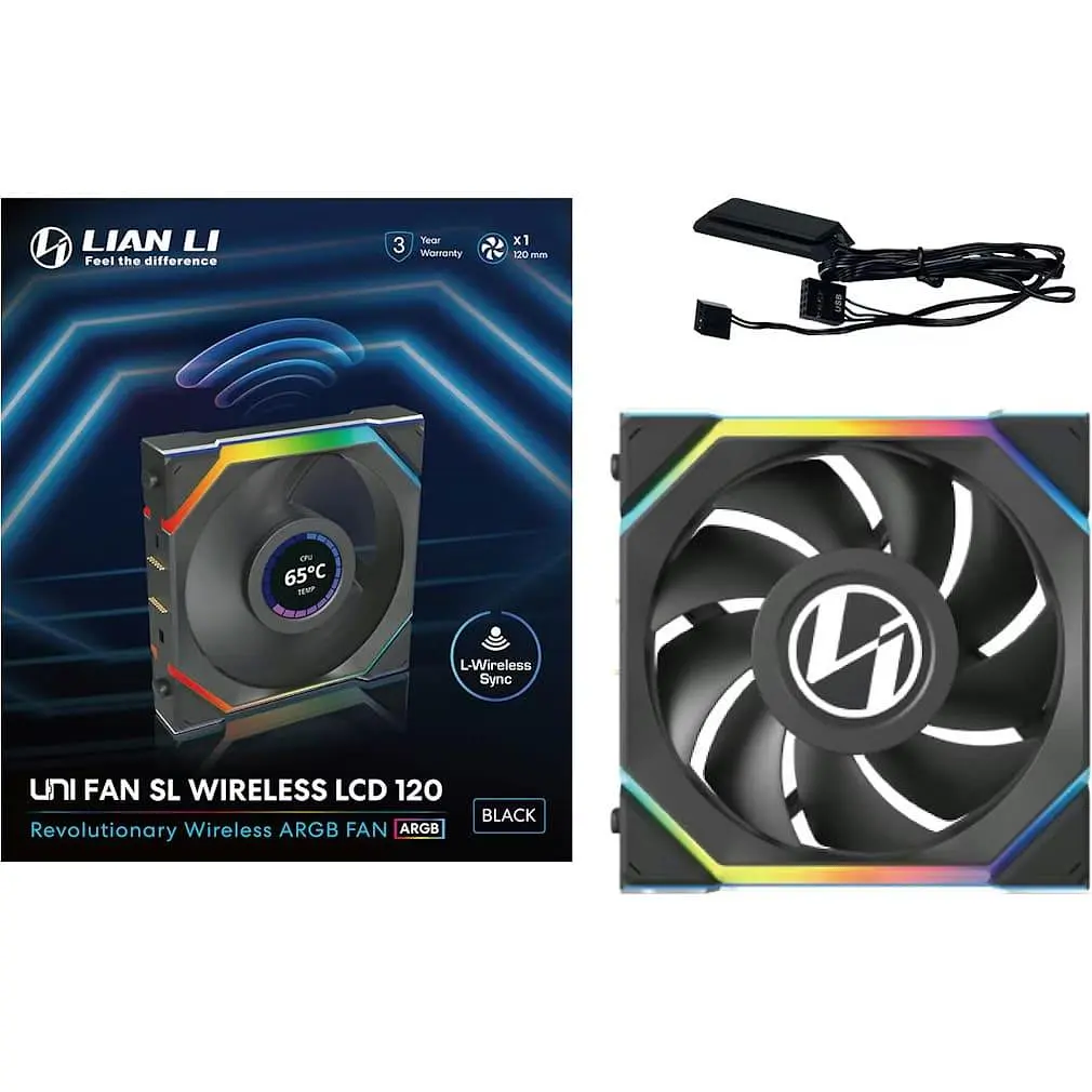 Вентилятор Lian Li UNI Fan SL WIRELESS LCD 120-1 (G99.12SLLCD1W1B.00) Black - фото 7