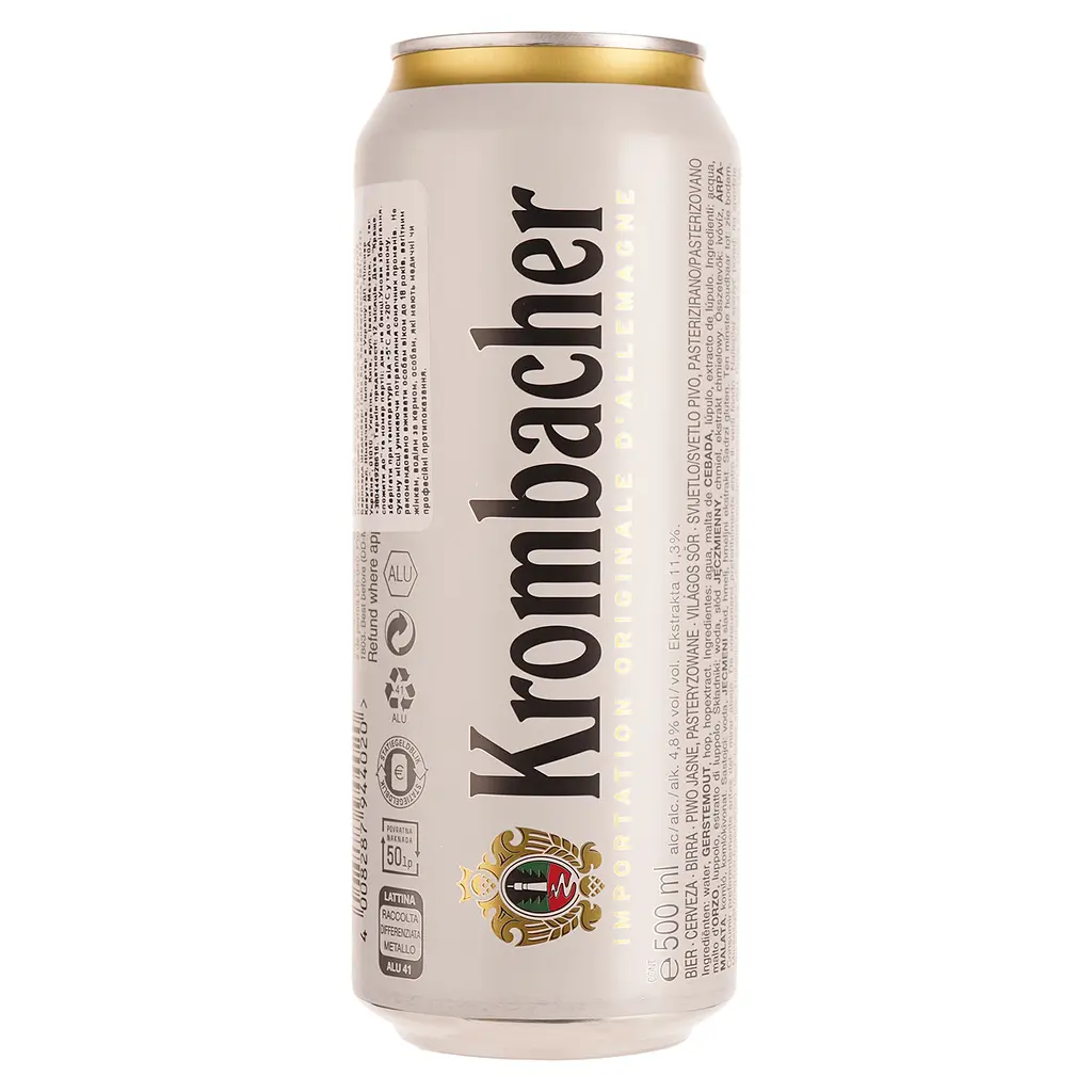 Пиво Krombacher Pils, світле, фільтроване, з/б, 4,8%, 0,5 л - фото 2