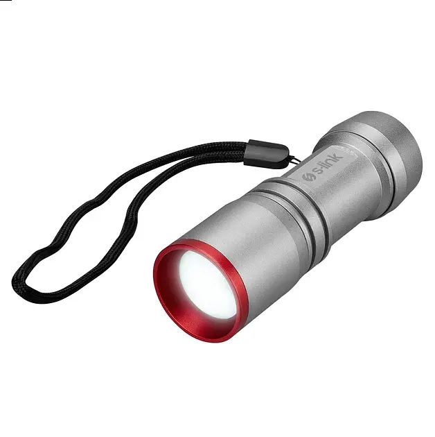 Ліхтар ручний металевий 3W LED+COB світлодіодний кишеньковий ліхтарик на батарейках 3хААА S-link SL-F850 - фото 3