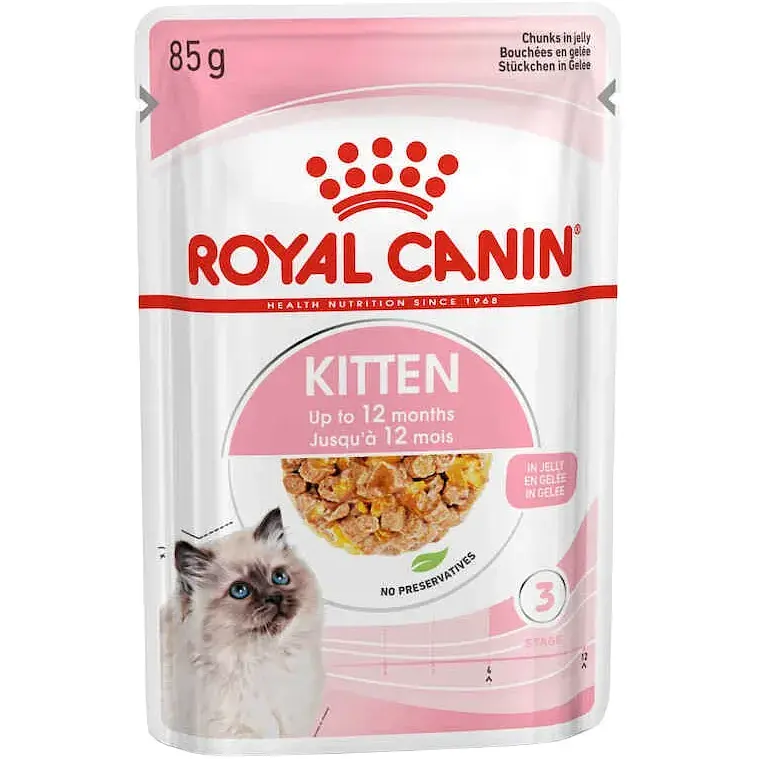 Набор влажного корма для котят Royal Canin Kitten Instinctive кусочки в желе 1.02 кг (12 шт. х 85 г) - фото 2