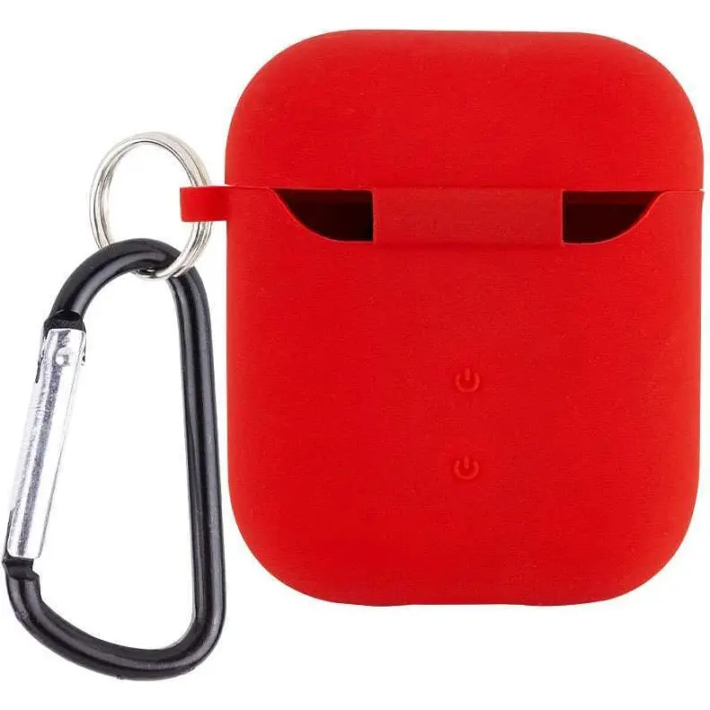 Чехол Silicone Case + Carabine для Apple AirPods Red [34948] - фото 2